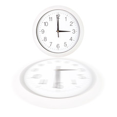 White clock face showing three o'clock