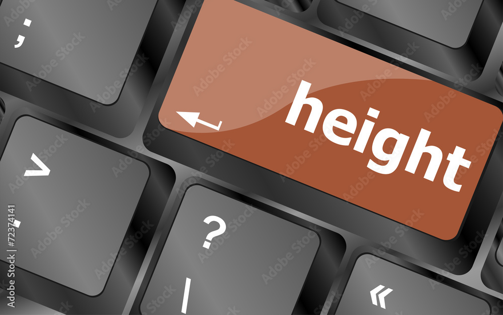 Poster height button on modern computer keyboard. internet concept