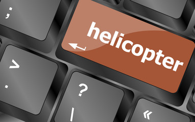 helicopter word on computer pc keyboard key