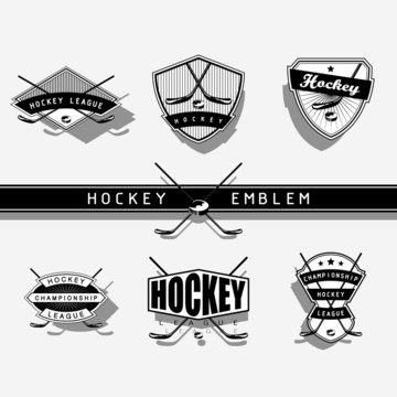 Ice Hockey emblem - monochrome