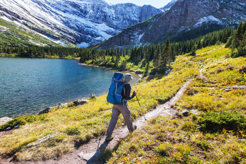Naklejka premium Hike in Glacier