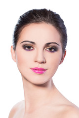 Obraz premium face of girl enjoying - clean healthy skin isolated