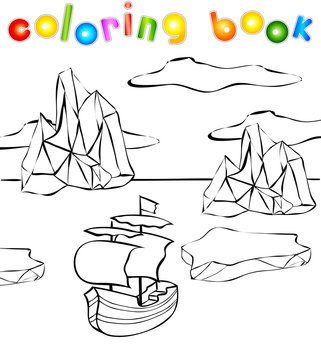Sheep and icebergs coloring book