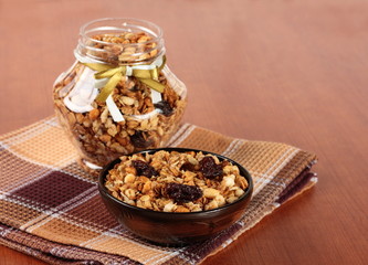Muesli on the table