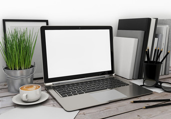Fototapeta premium modern lap top template mock up background