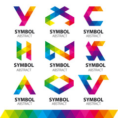 collection of vector logos from abstract modules