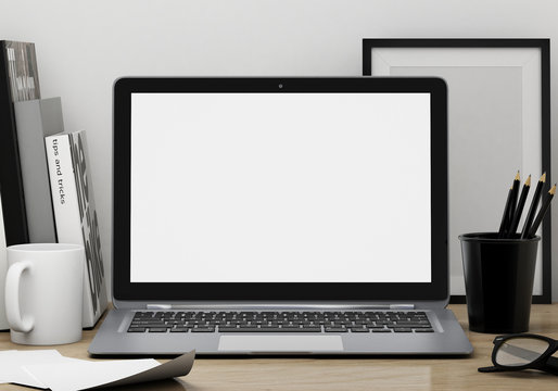 modern lap top template mock up background