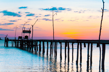 Obraz premium Path to the Night Jetty to Eternity