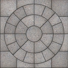 Gray Pavement  Slabs in the Form of Circle.
