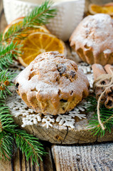 Christmas cake with candied fruit