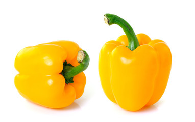yellow pepper on white background