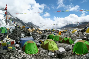 Crédence de cuisine en verre imprimé Népal Tentes au camp de base de l& 39 Everest