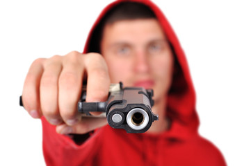 robber holding gun
