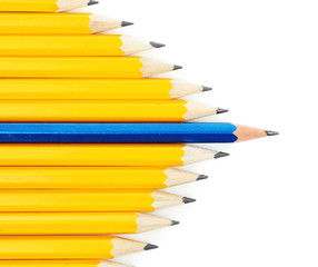 Obraz premium Individuality concept. Pencils isolated on white