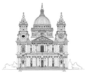 Fototapeta na wymiar St. Pauls cathedral, London. Sketch collection