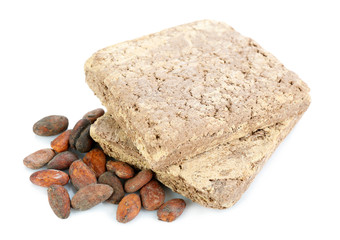 Sunflower halva with cocoa isolated on  white background