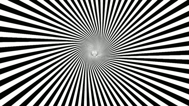 black and white hypnotic spiral, loop