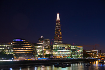 Night City view and river Thames
