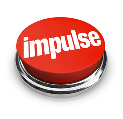 Impulse Word 3d Red Button Emotional Choice Purchase Shopping