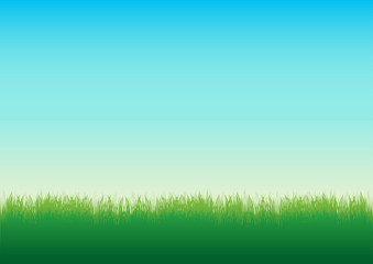 Fototapeta na wymiar Illustration of grass on light blue background