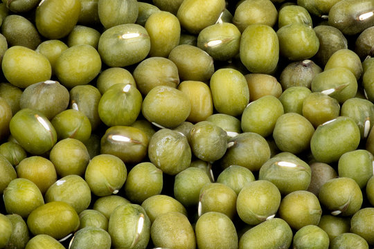 Macro of green mung beans