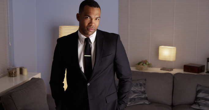 Handsome black man wearing a suit