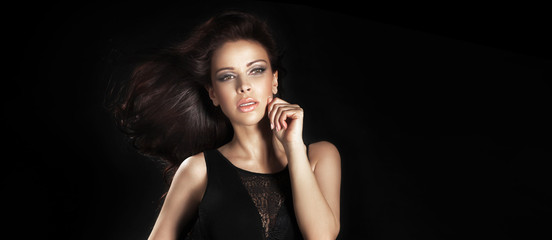 Fototapeta premium Beauty brunette woman posing