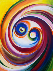 Fototapeta na wymiar Multicolored spirals