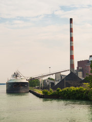 Fototapeta premium Coal Ship Unloading