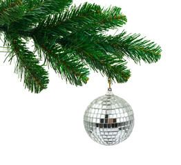 Christmas tree and mirror ball