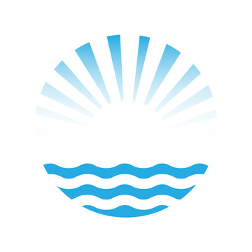 sun and the sea. Vector icon illustration