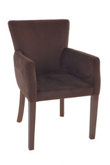 Velvet armchair isolated on white background