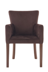 Velvet armchair isolated on white background