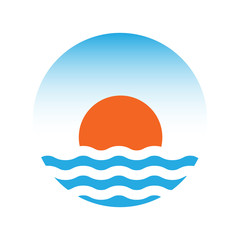 sun and the sea. Vector logo illustration