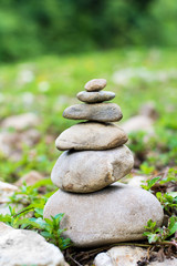 Obraz na płótnie Canvas Stacked stone in the garden