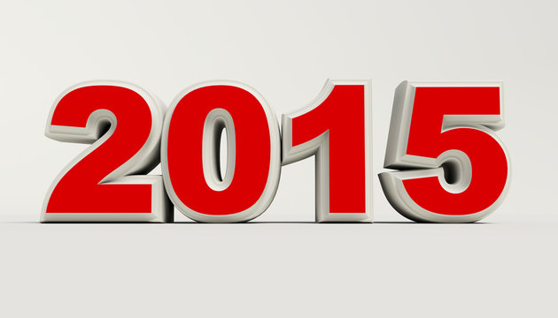 New Year 2015 on white background