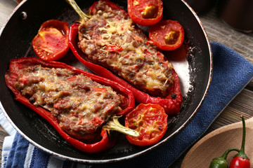 Stuffed pepper with meat and vegetables