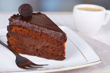 Piece of chocolate cake