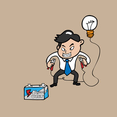 Businessman idea charged