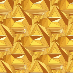 Gold seamless polygonal pattern.