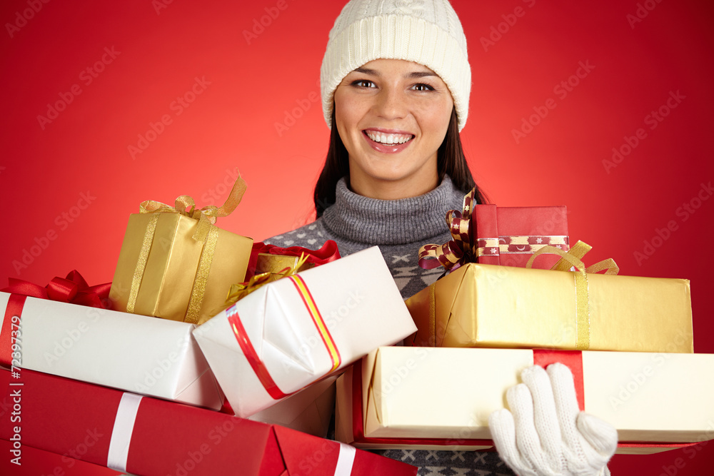 Canvas Prints girl with packages