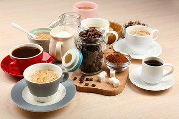 Fresh coffee with several ingredients