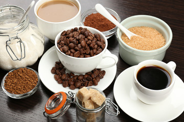 Fresh coffee with several ingredients