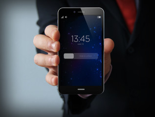 locked businessman smartphone