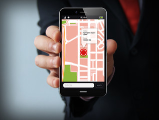 gps businessman smartphone