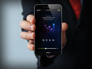 music businessman smartphone