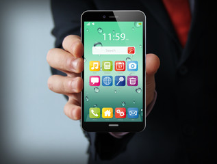 interface businessman smartphone