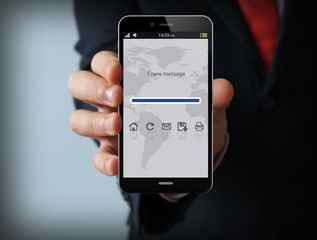 mail businessman smartphone