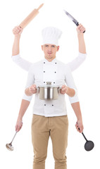 cooking concept - man in chef uniform