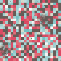 A pixel art style background with a grunge texture